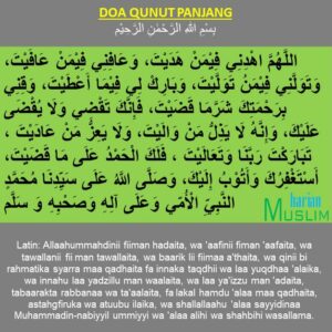 Gambar Doa Qunut Subuh Panjang Arab, latin dan terjemah